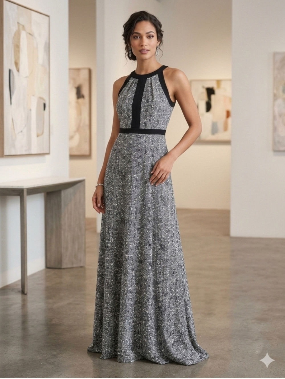 White House Black Market Sleeveless Patterned Maxi Dress - Size 4 New